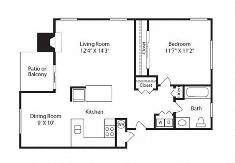 Nickel Creek Apartments in Lynwood, Washington A1 Floor Plan